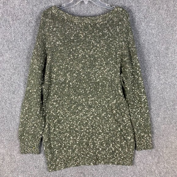 Old Navy Sweater Women's Large Knit Tunic Length Green Cotton L - Picture 7 of 8